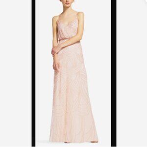 Adrianna Papell Beaded Blouson Gown NWT Blush $300 Style# 09189118 Bridesmaid 4